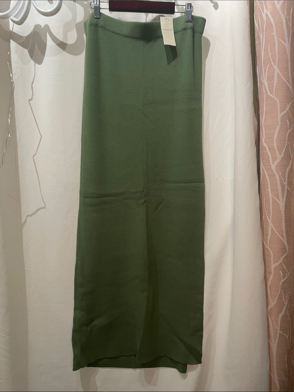Abercrombie & Fitch Olive Knit Maxi Skirt